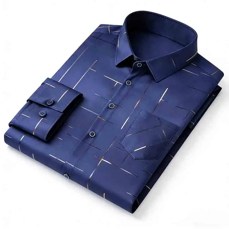 High End Men'S Formal Wear - Camicia da Uomo a Maniche Lunghe