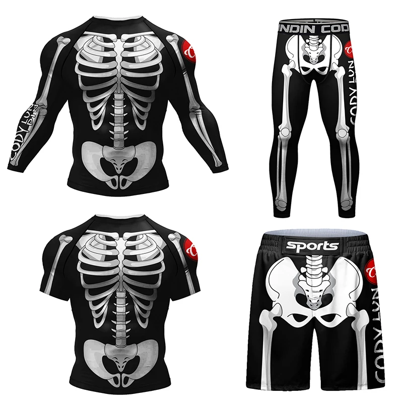 Men'S Used Formal Wear - New Skull Rashguard Jiu Jitsu T-shirt