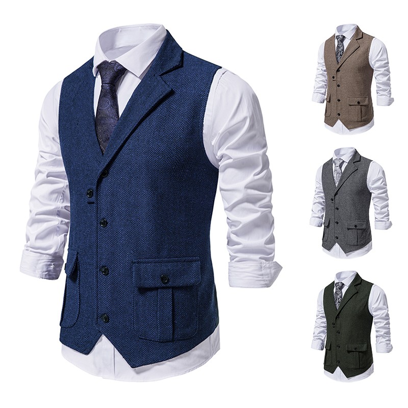 Men'S Used Formal Wear - Gilet da uomo Gilet in tessuto