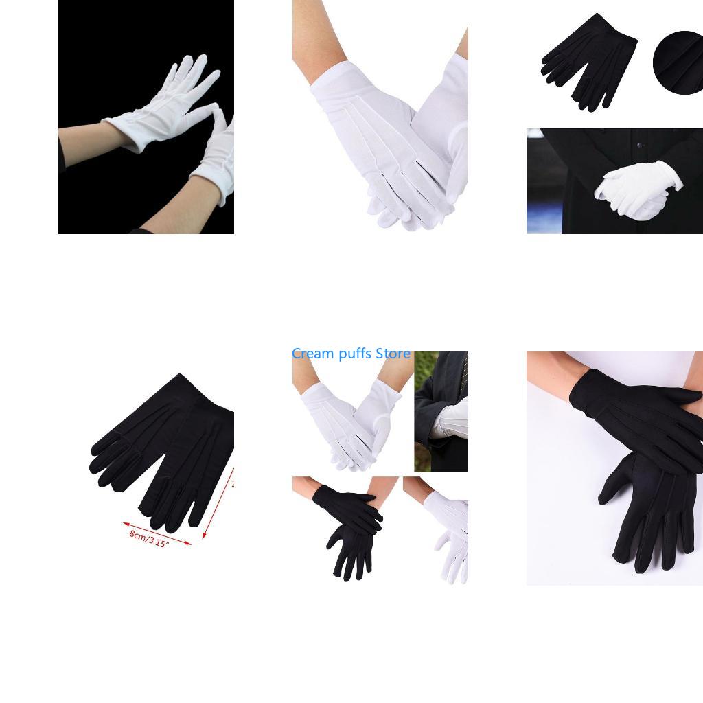 Formal Glove Leather - Guanti da ispezione in argento con