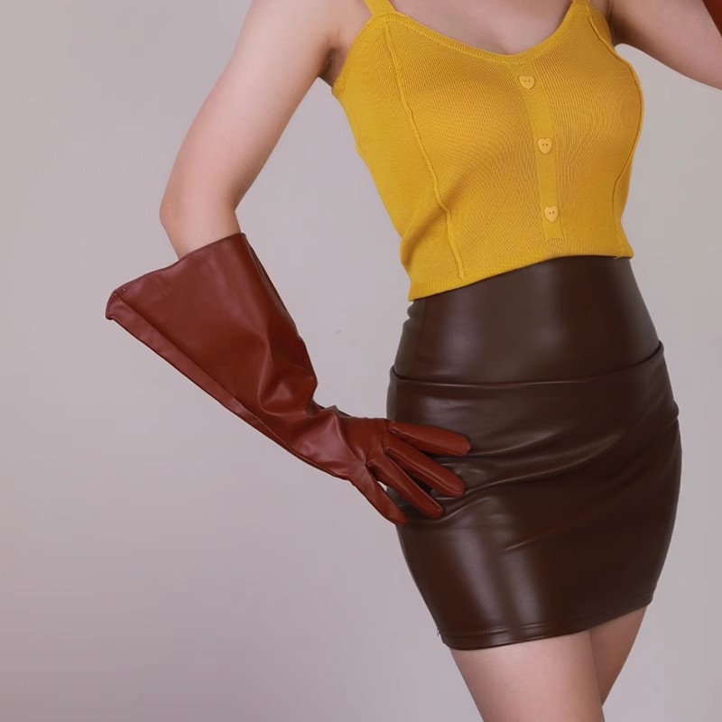 Guanto lungo marrone a maniche - Formal Glove Leather recensione e prezzo
